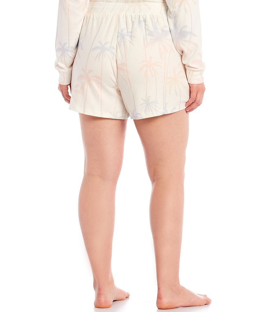 PJ Salvage Plus Lounge Life Palm Print Peachy Jersey Coordinating Sleep Shorts