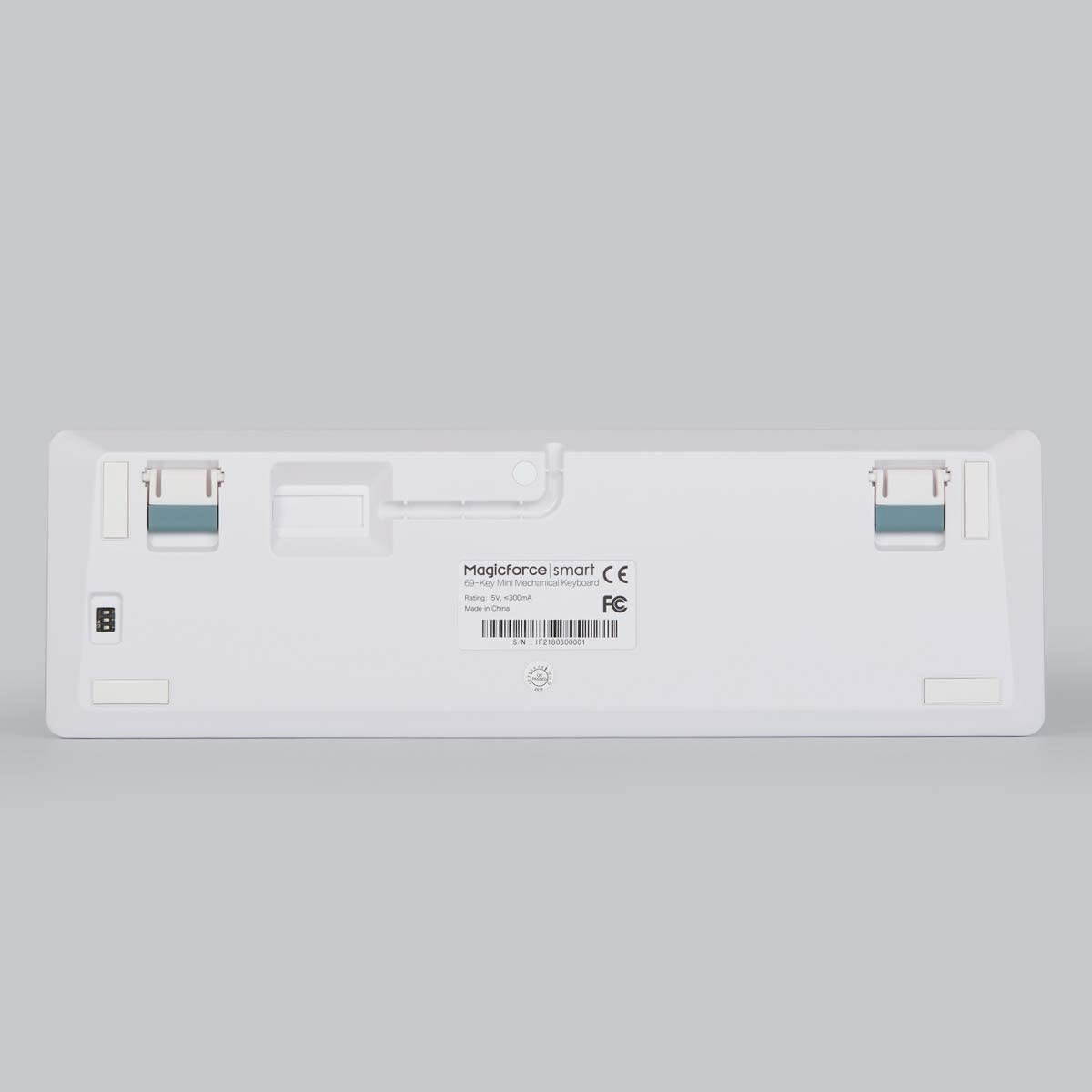 Qisan Wired Mechanical Gaming Keyboard PBT Keycaps Gateron Red Switch Mini 69 Keys(60%) Wired Keyboard with White Backlit UK QWERTY Layout Gaming Keyboard for Gaming Office-White