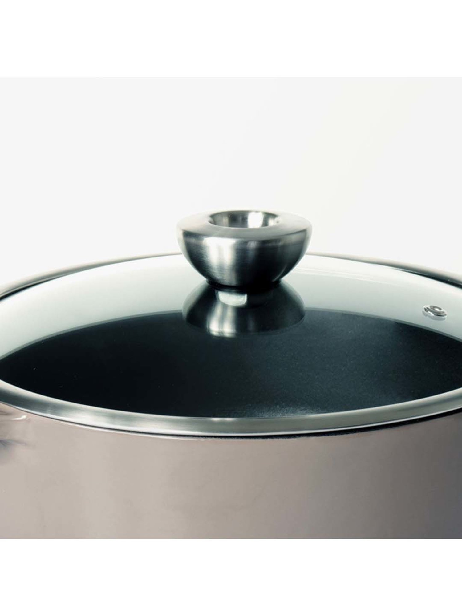 Meyer Enamel Grey & Transparent Iron Casserole with Lid (5.2 L)