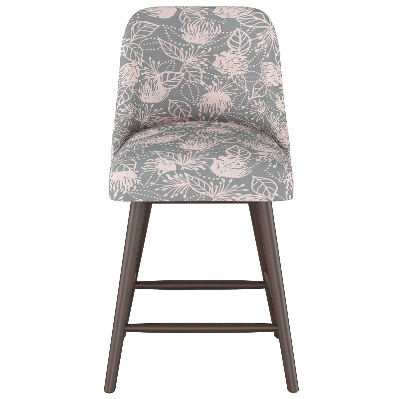 27" Geller Modern Counter Height Barstool Sketch Floral Gray Pink - Project 62™