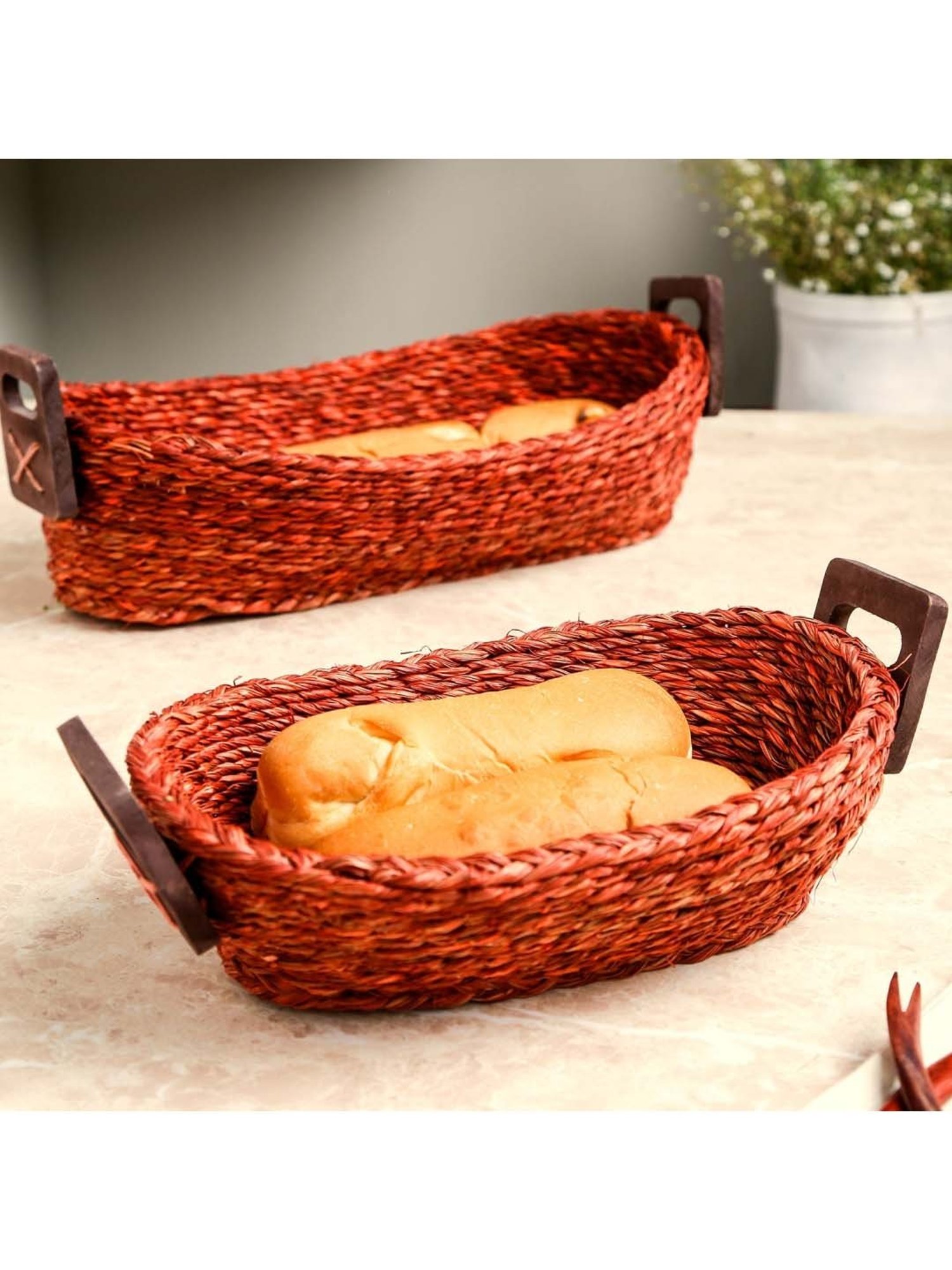 VarEesha Brown & Black Bamboo Multi-Purpose Basket - Set of 1