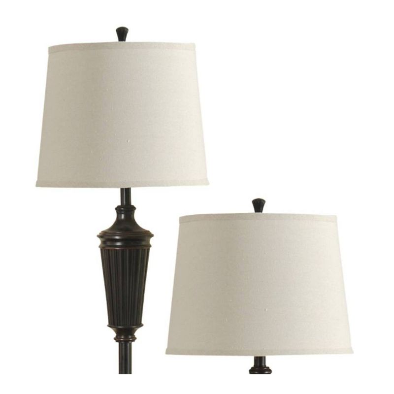 3pc Floor Lamp/Table Lamp Golden Bronze - StyleCraft