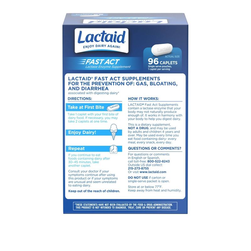 Lactaid Fast Act Caplet - 96ct