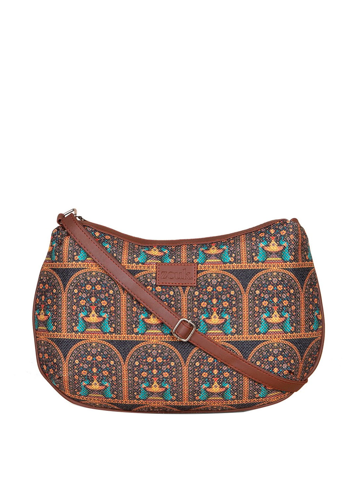 ZOUK Multicolor Printed Medium Sling Handbag