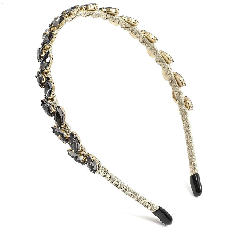 Glamlily Gold Rhinestone Crystal Women's Headbands, Girls, Teens, 5.5 x 0.7 x 6.25 In