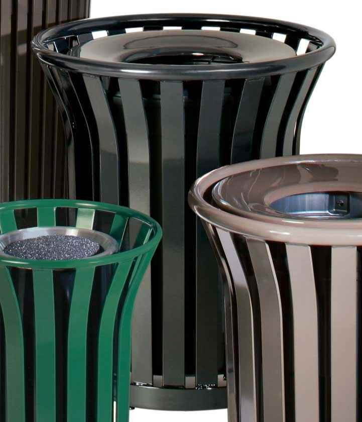 United Receptacle Americana Steel Waste Receptacle- 29" Diameter - Black