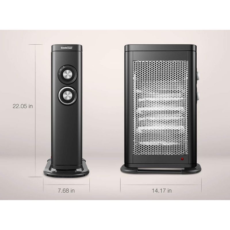 Geek Heat HQ28-15M 2 In 1 Infrared & Convection Electric Portable Space Heater (2 Pack)