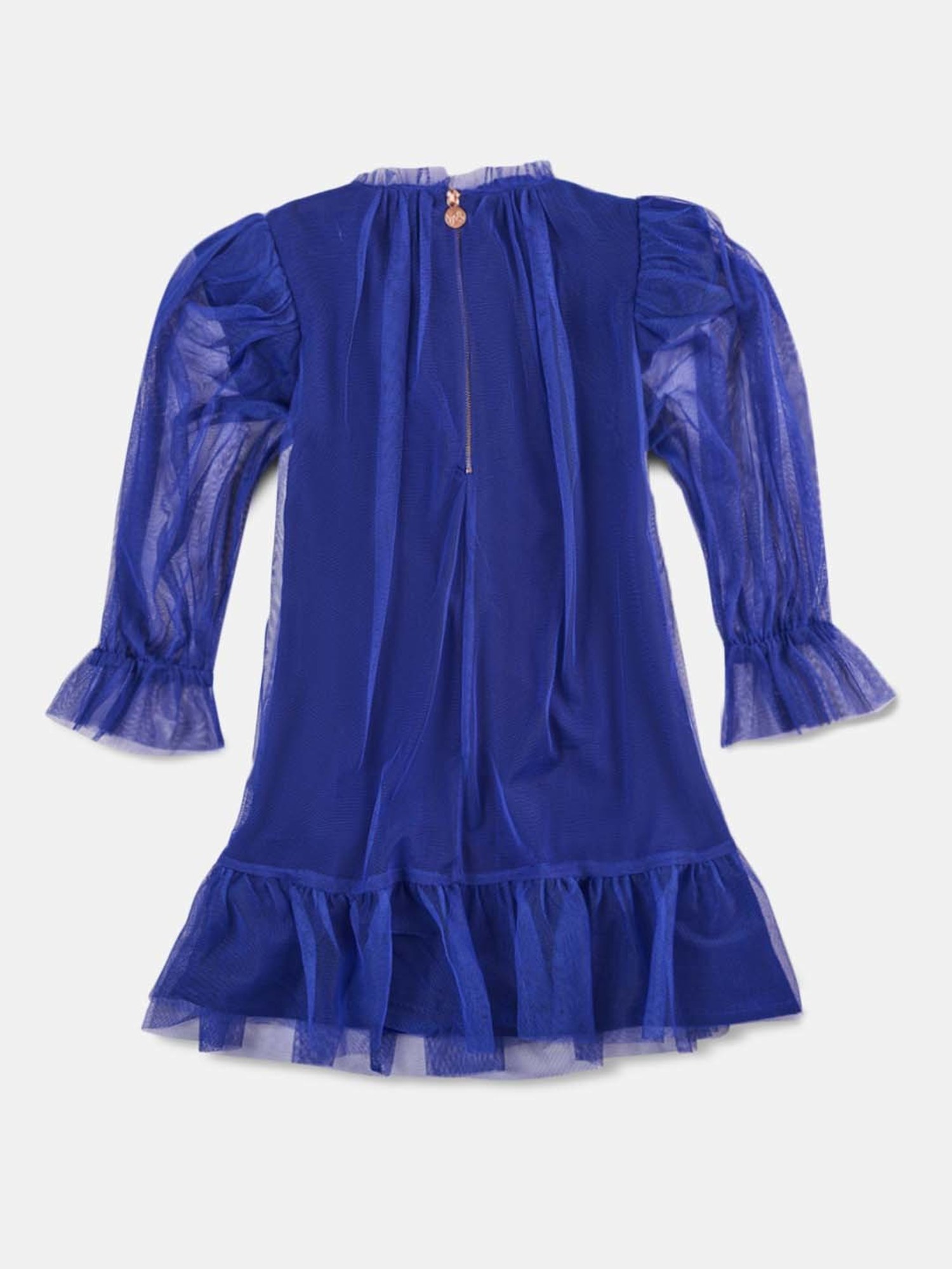 Angel & Rocket Kids Blue Regular Fit Full Sleeves Dress