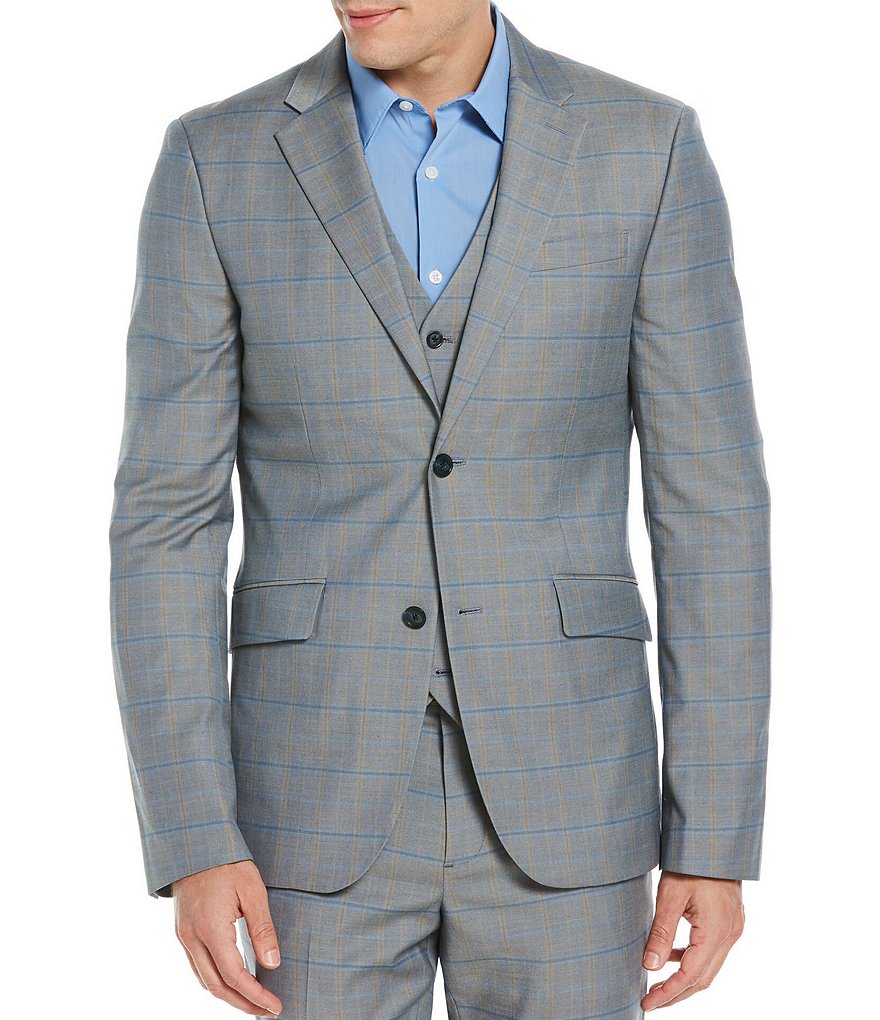 Perry Ellis Slim-Fit Tonal Plaid Suit Separates Jacket