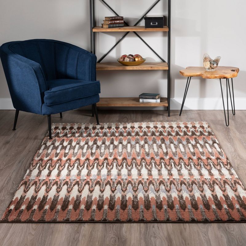5'3"X7'7" Cinnamon Abstract Woven Area Rug - Addison Rugs
