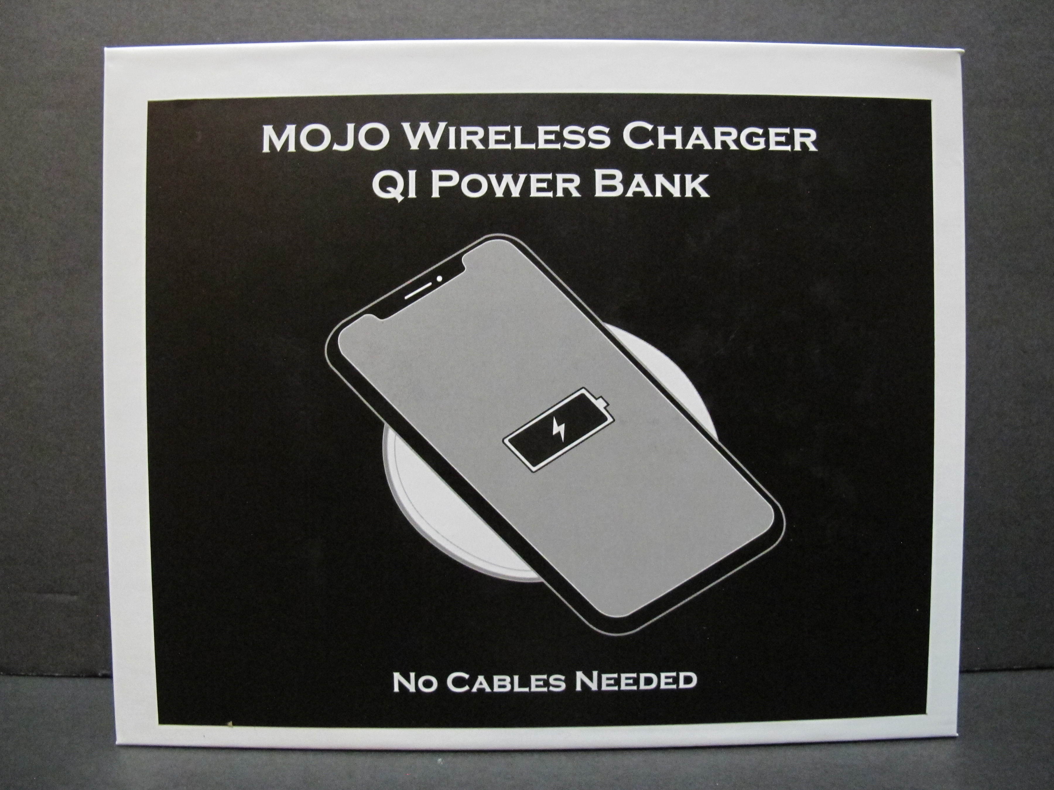 MOJO Wireless Qi Power Bank - Portable Charger for Phone, Tablet, Devices