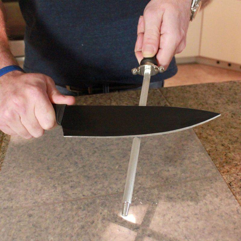 Chefs Kitchen Home Knife Sharpening Steel Rod Industrial Grade - 12 inch