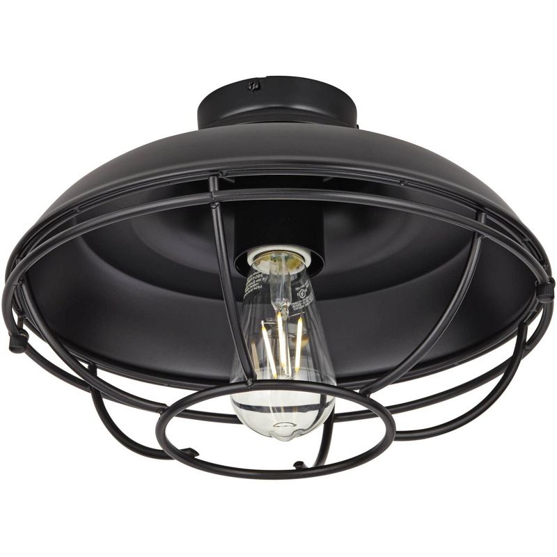 Franklin Park Matte Black Damp Rated LED Ceiling Fan Light Kit