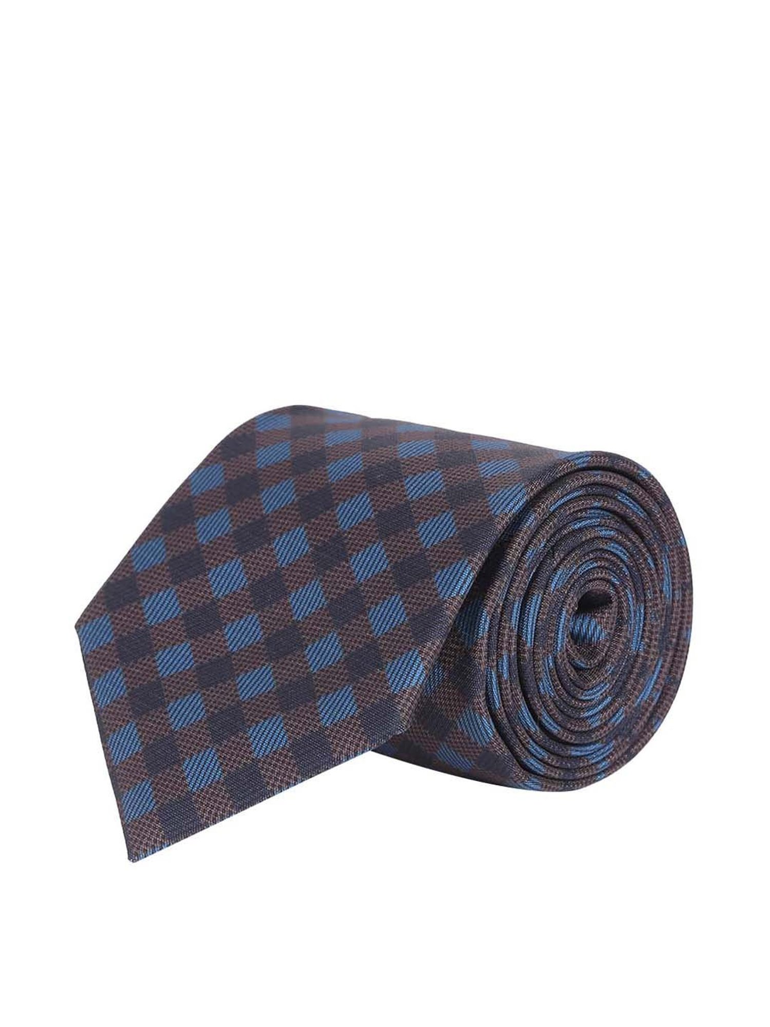 Tossido Blue Woven Necktie With Pocket Square and Cufflinks