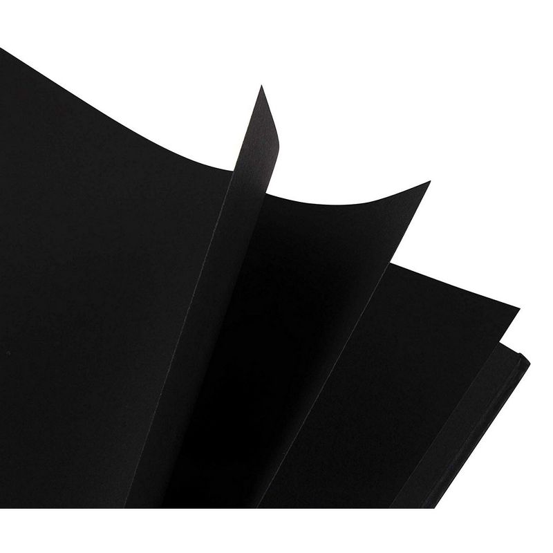 Hardcover Scrapbook, Photo Album, Square Spiral Bound for DIY Craft, Wedding Guest Book, Black, 8"x8"