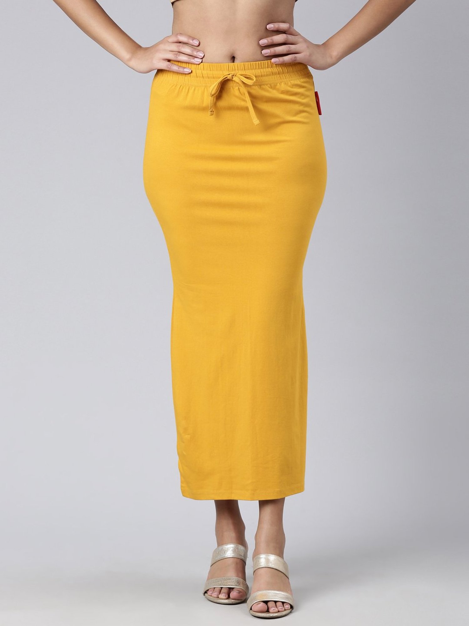 JCSS Mustard Cotton Saree Shapewear