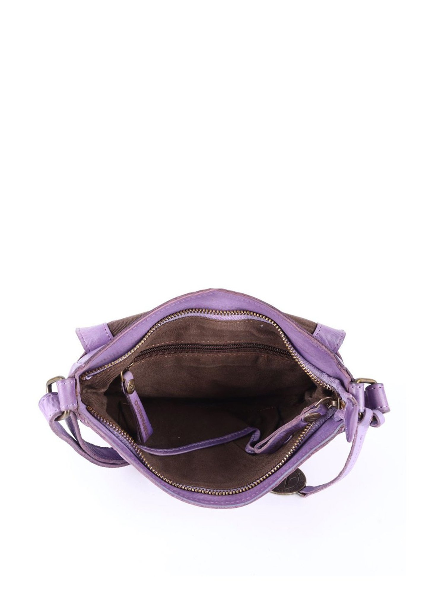 KOMPANERO Mia Lavender Leather Textured Sling Handbag