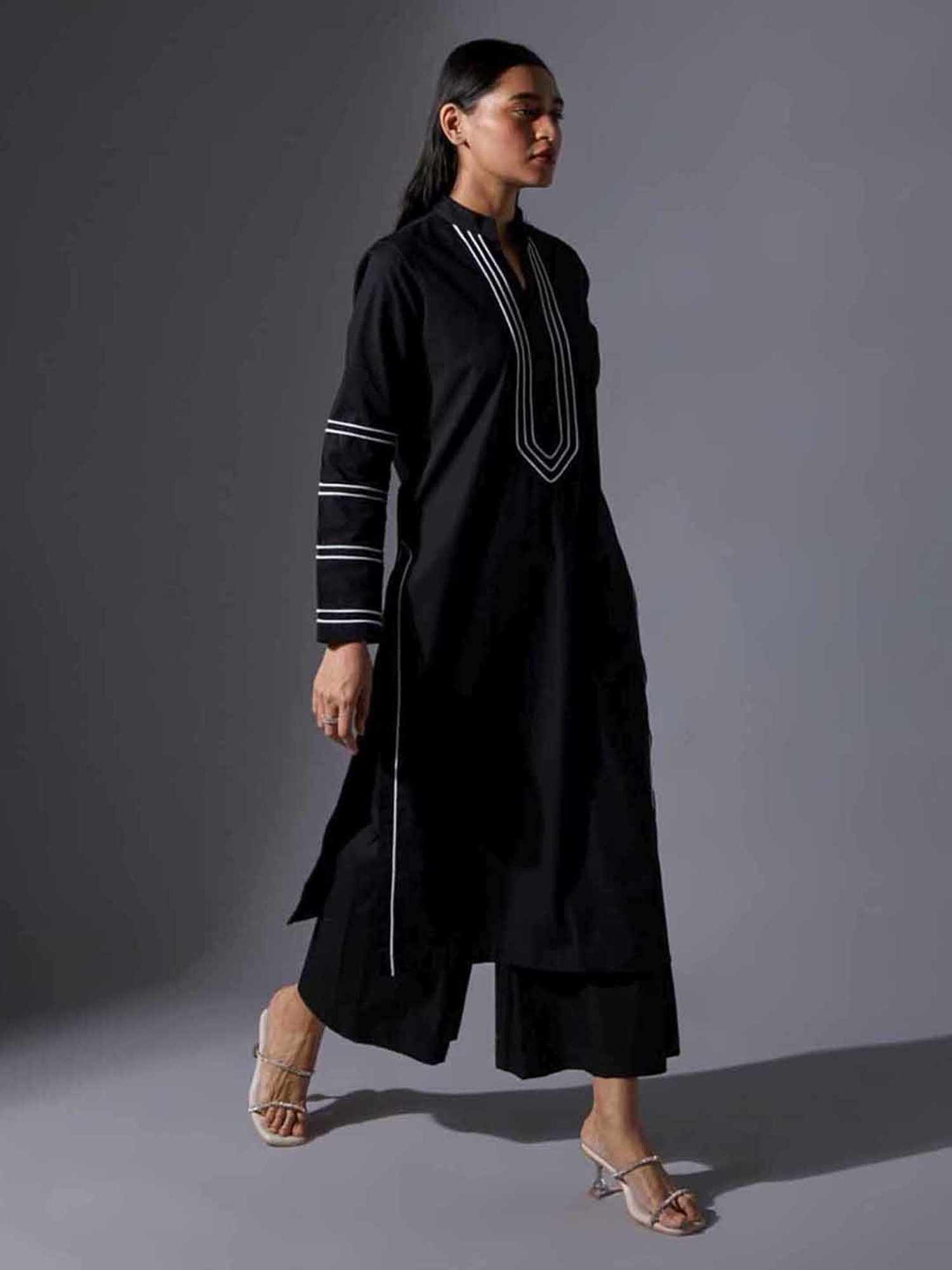 House of Manaa Black Hom Allure Kurta with Pallazo