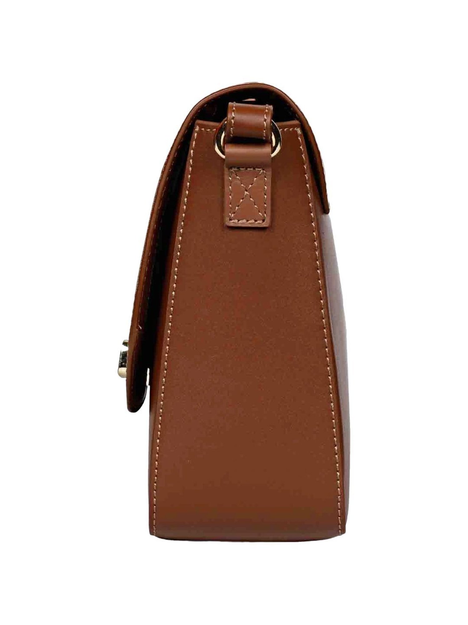 Saint G Tan Solid Small Sling Handbag