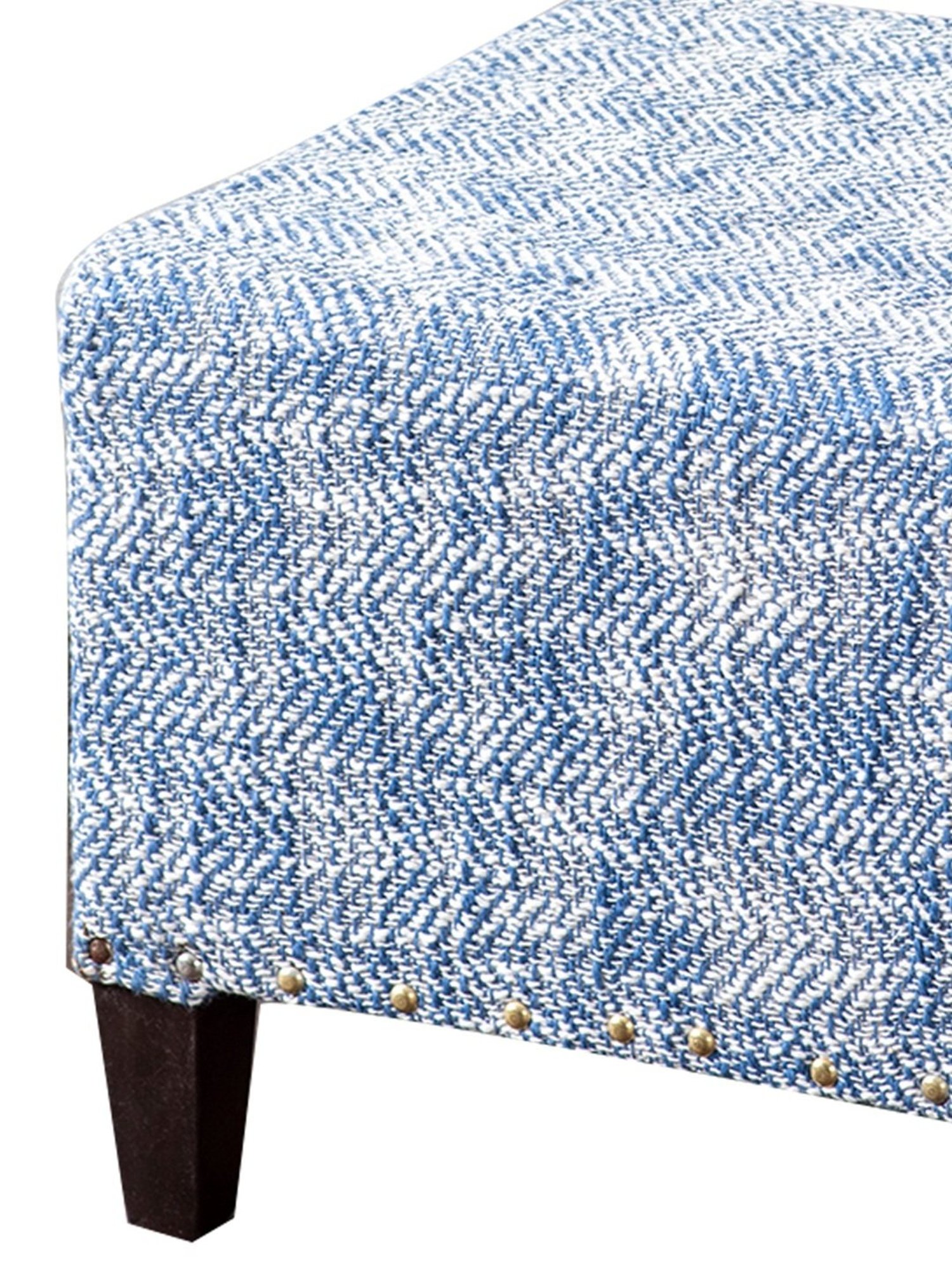 Nestroots Printed Blue Cotton Canvas Center Benche