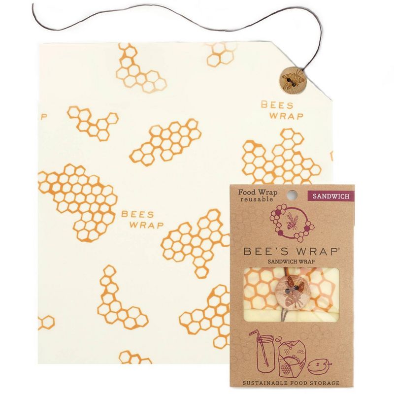 Bee's Wrap Sandwich Wrap Reusable Beeswax Food Wrap Sustainable Plastic Free Food Storage