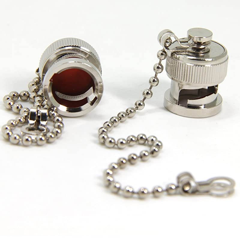 5-Pack BNC Female Protective Water Dust Cap Cover with Chain for RF Coaxial Adapter
