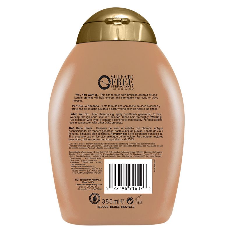 OGX Ever Straightening + Brazillian Keratin Therapy Conditioner - 13 fl oz