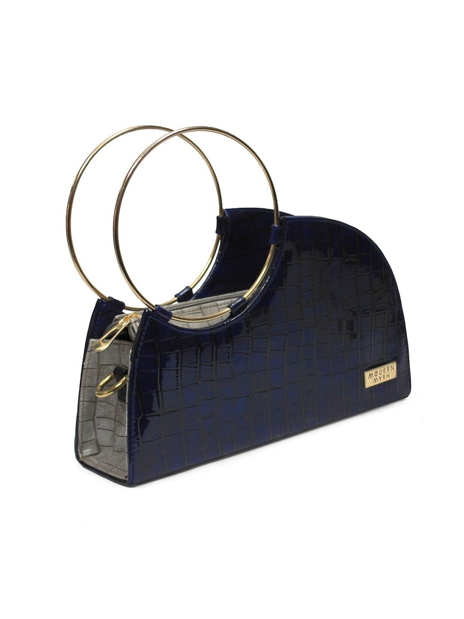Modern Myth Blue Textured Medium Handbag