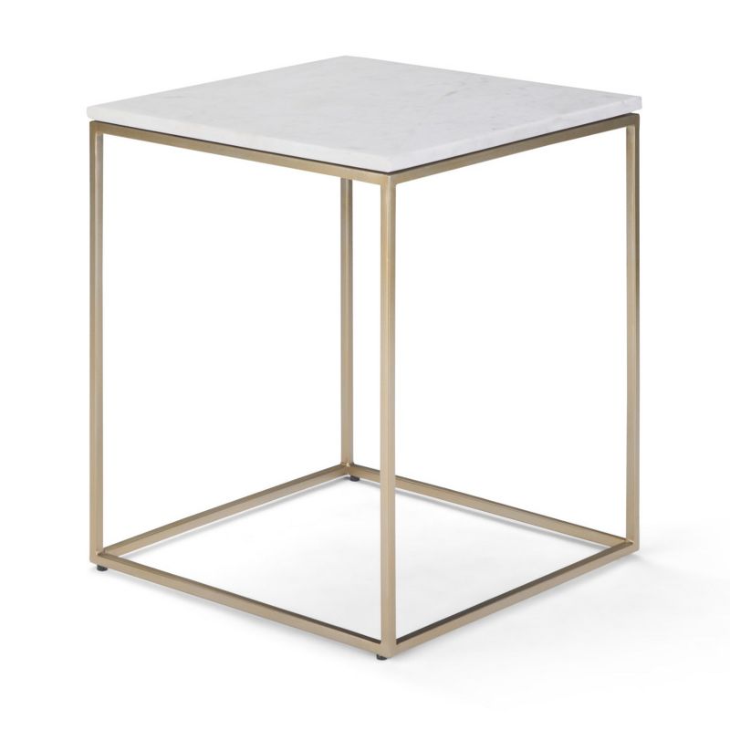 18" Holmes Accent Table White/Gold - WyndenHall