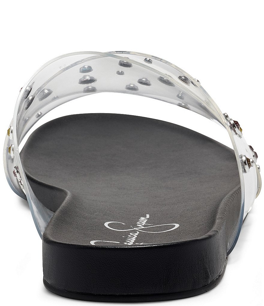 Jessica Simpson Tislie Clear Rhinestone Flat Sandals