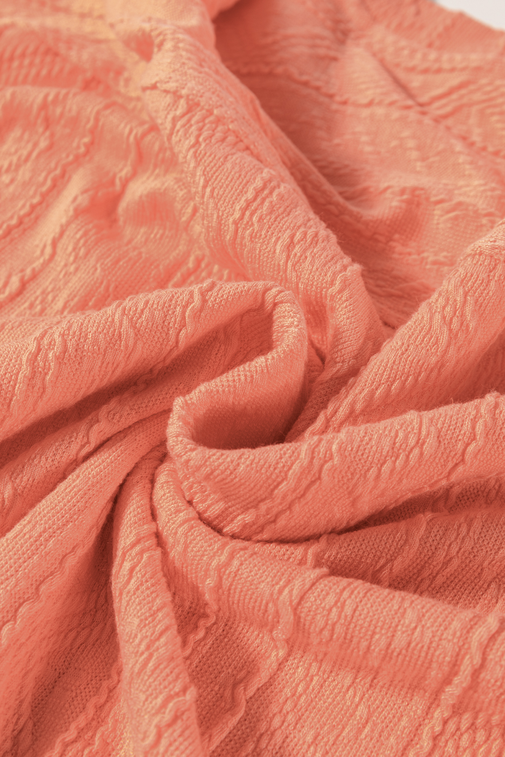 Skobeloff Textured Ruffle Split Top and Drawstring Shorts Set