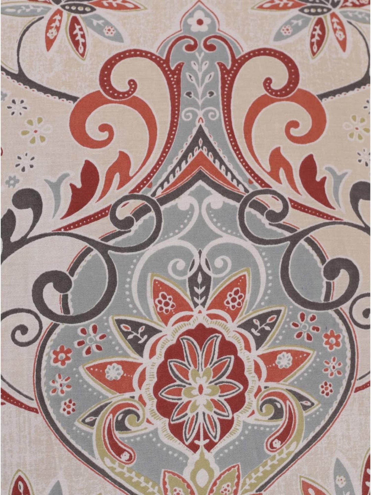 Maspar Hues Nouveau Tradition Lawn Rerun Red Cotton 300 TC King Duvet Cover & 2 Pillow Covers