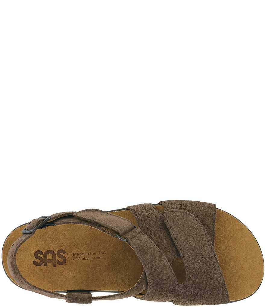 SAS Huggy Suede Adjustable Wedge Sandals