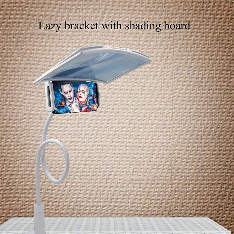Phone Holder with 12 3D Curve Phone Screen MagnifierHD Screen Magnifier with Adjustable Clamp Lazy Phone Stand Phone Screen Amplifier Enlarger Compatible with for Smartphone Phone White
