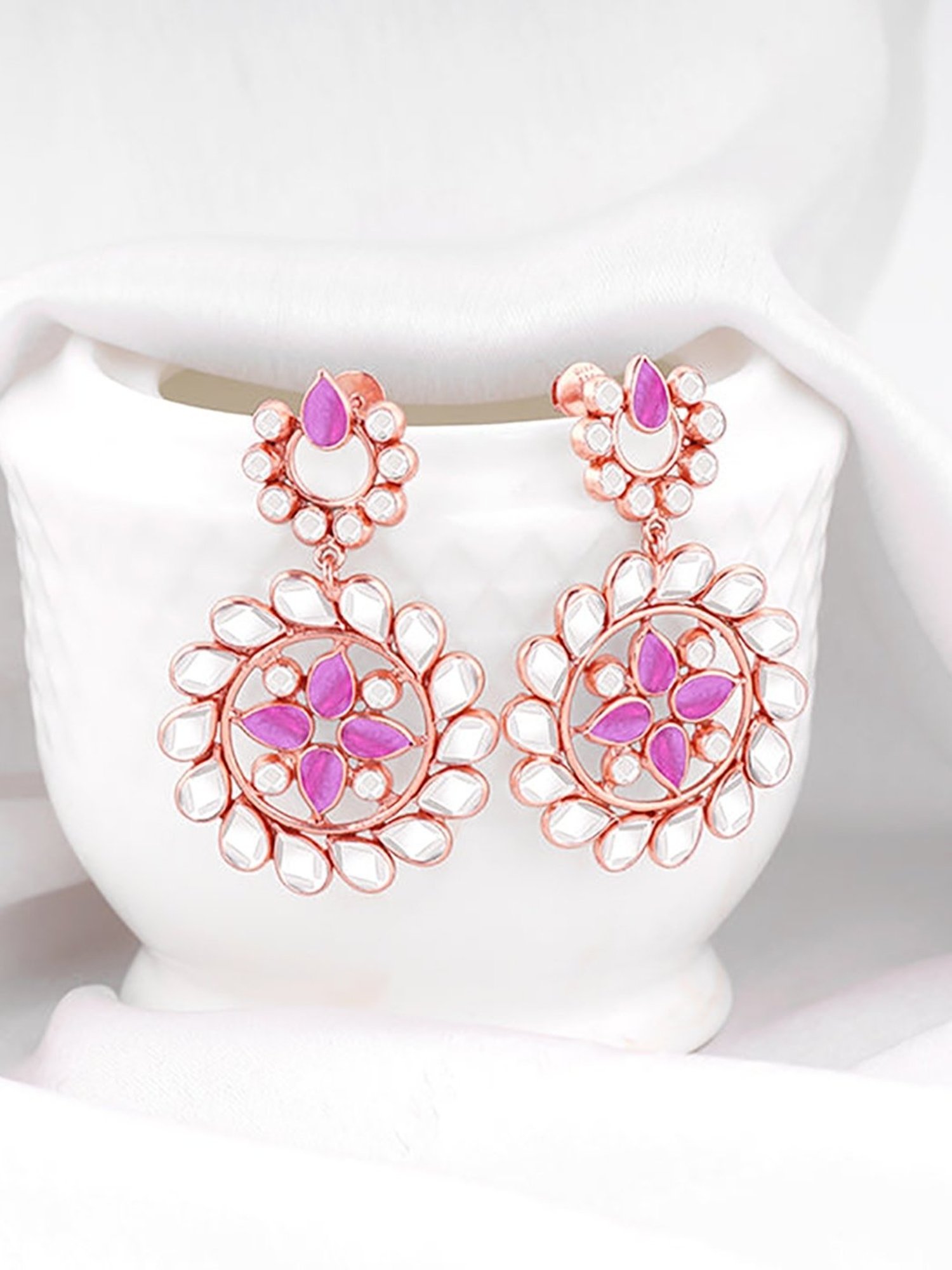 GIVA 92.5 Sterling Silver Ghoomar Dangler Earrings