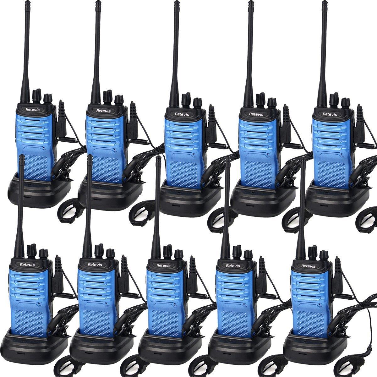 Retevis RT22 Two Way Radios License-free Rechargeable Walkie Talkies 16 CH VOX Channel Lock Emergency Alarm 2 Way Radio(10 Pack) and Programming Cable