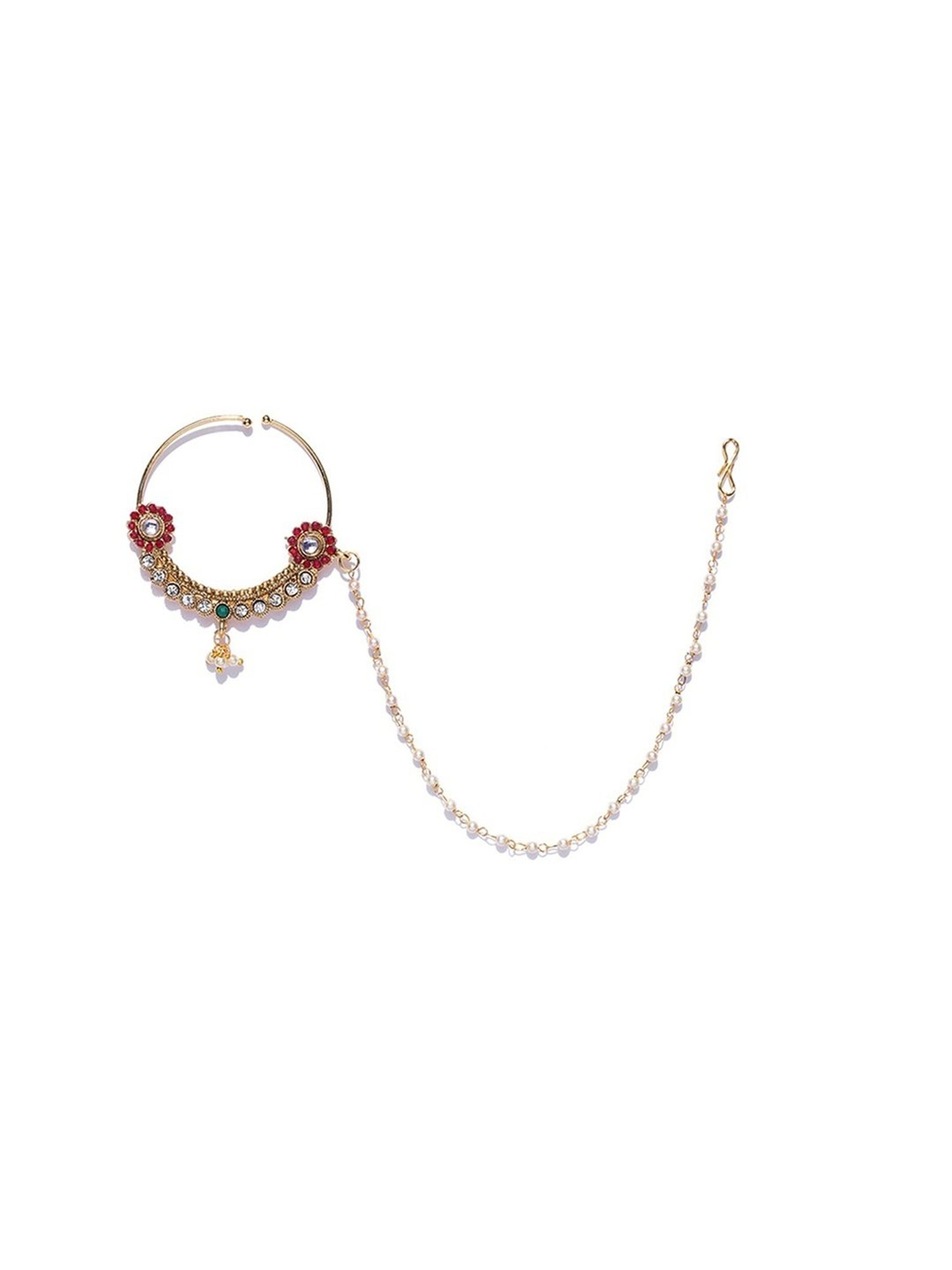 Zaveri Pearls Multicolor Alloy Nose Ring