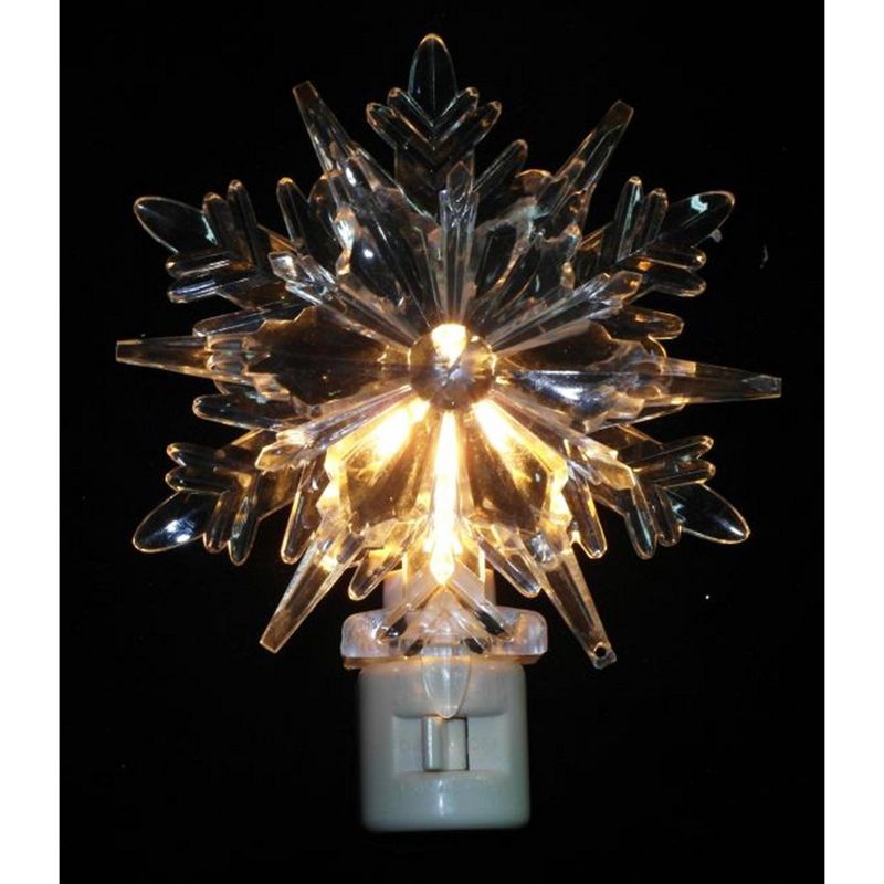 Northlight 5.75" Pre-Lit Snowflake C7 Christmas Night Light - Clear