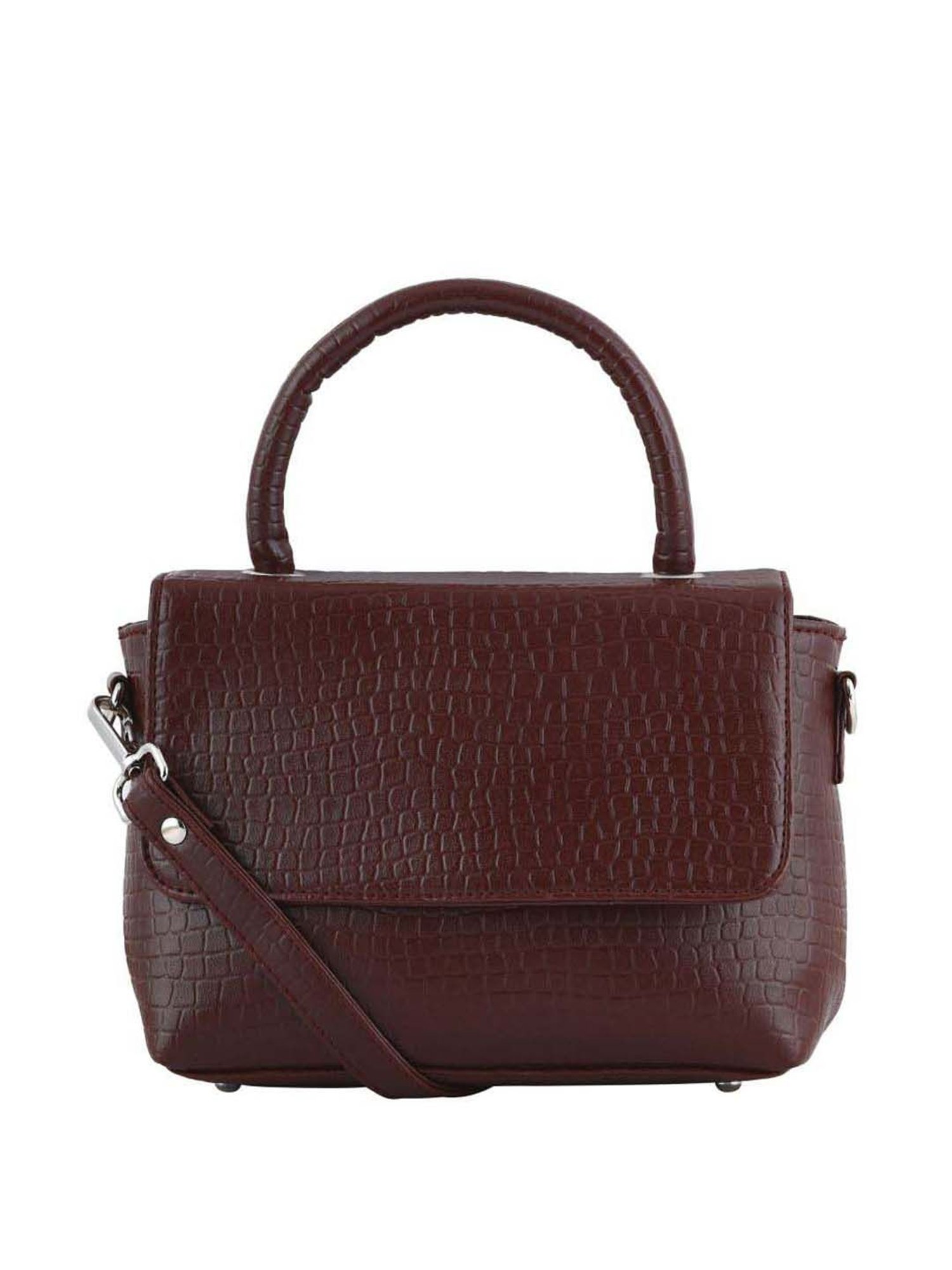 Toteteca Brown Textured Medium Satchel Handbag