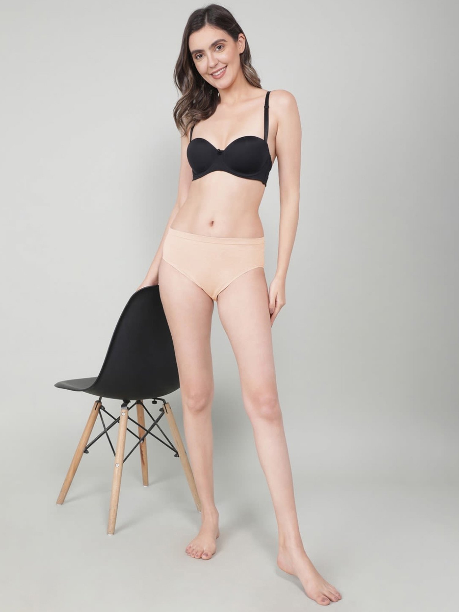 Jockey Skin Beige Plain Hipster Panty