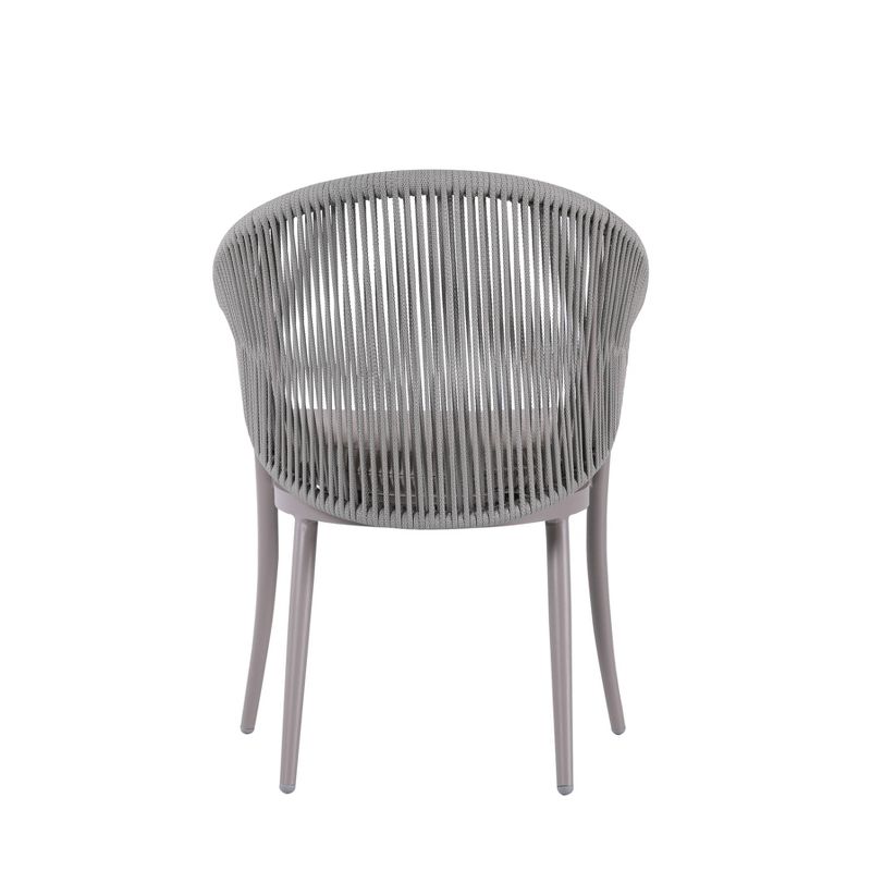 7pc Outdoor Aluminum Rope Dining Set Brown - Nuu Garden