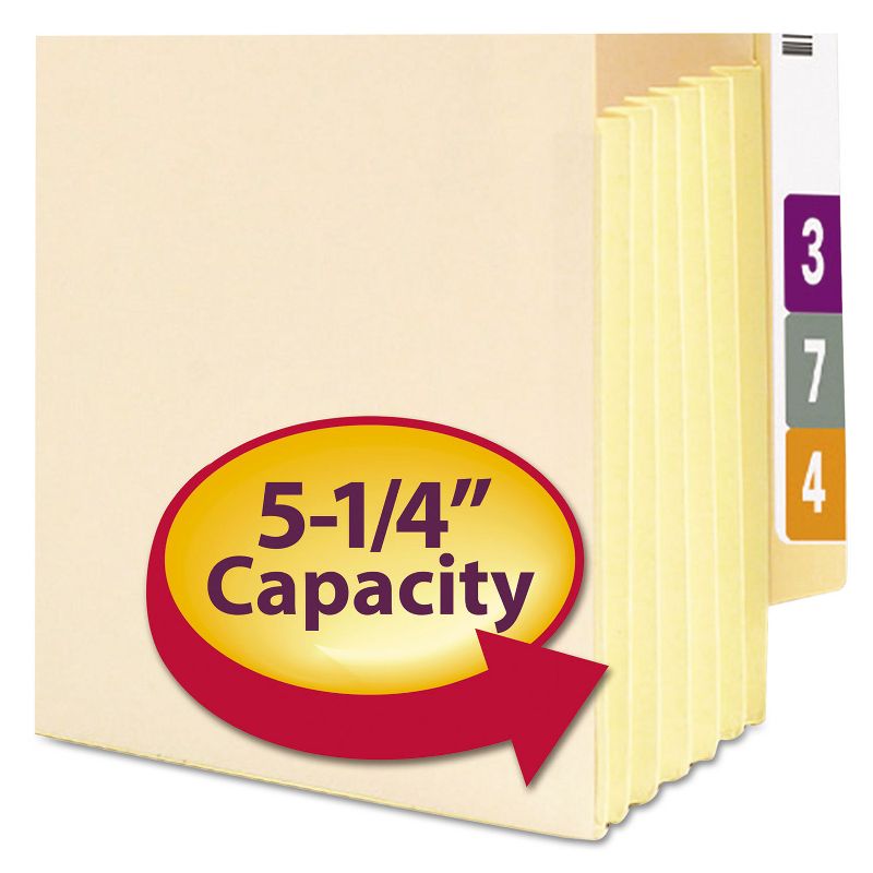 Smead 5 1/4" Exp End Tab File Pockets with Tyvek Letter Manila 10/Box 75174