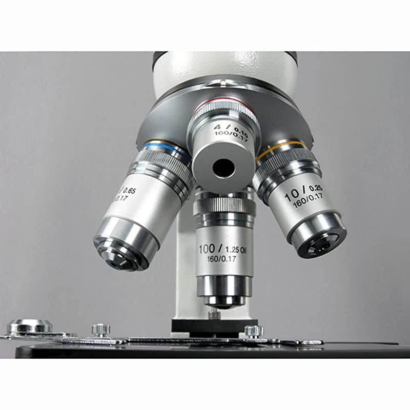 M600 Compound Monocular Microscope, WF10x Eyepiece, 40x-1000x Magnification, Brightfield, Tungsten Illumination, Abbe Condenser, Mechanical Stage, 110V