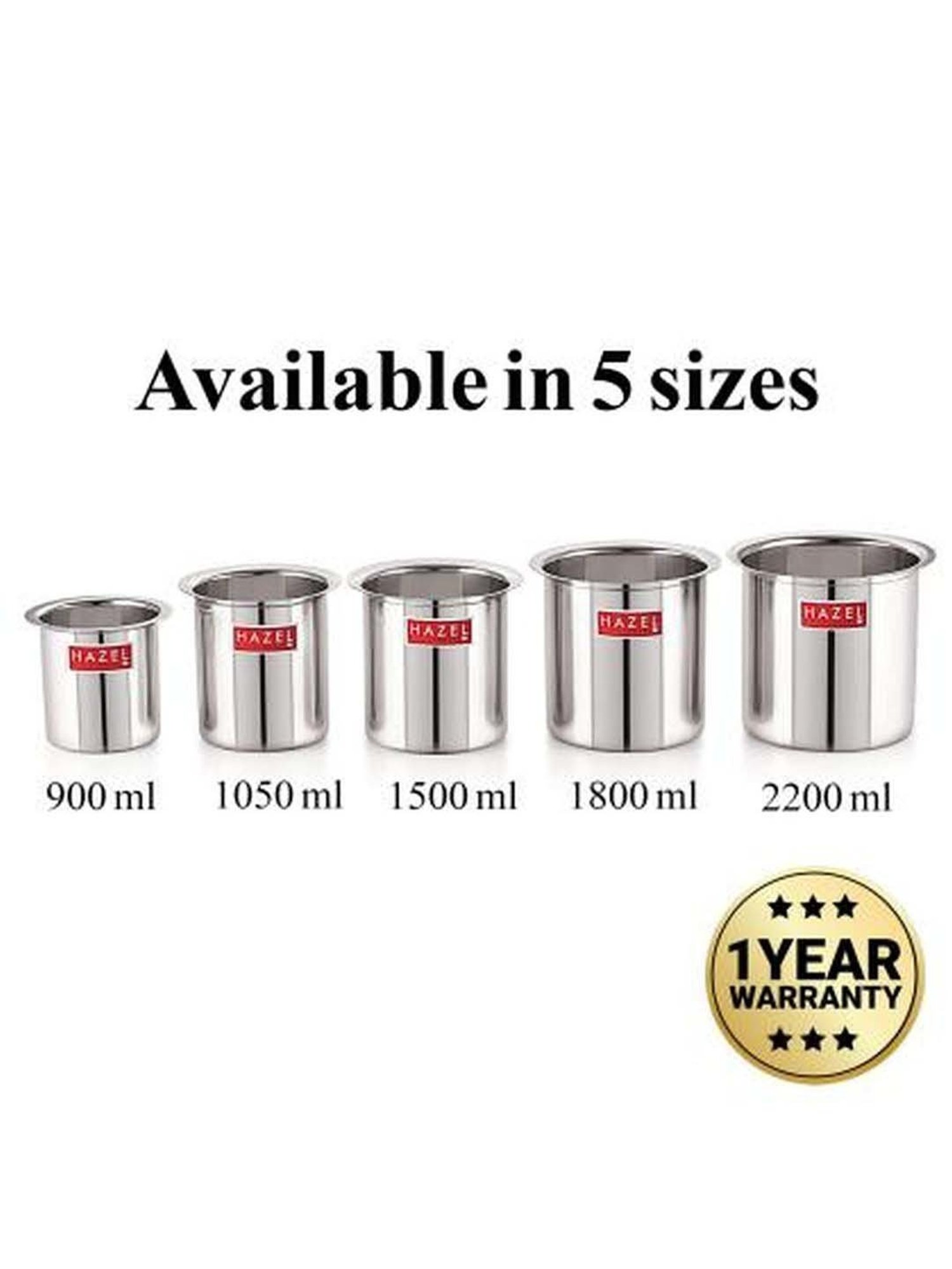 HAZEL Steel Milk Pot Stainless Steel Boiler Container Boiling Vessel Gunj for Kitchen, 1800 ml