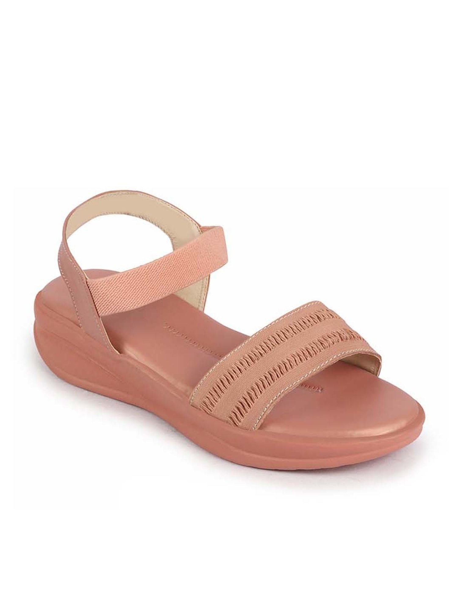 Fausto Women's Pink Ankle Strap Wedges