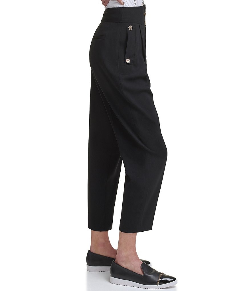 Eva Varro Solid Knit Jersey Banded Hem Pull-On Harem Pants