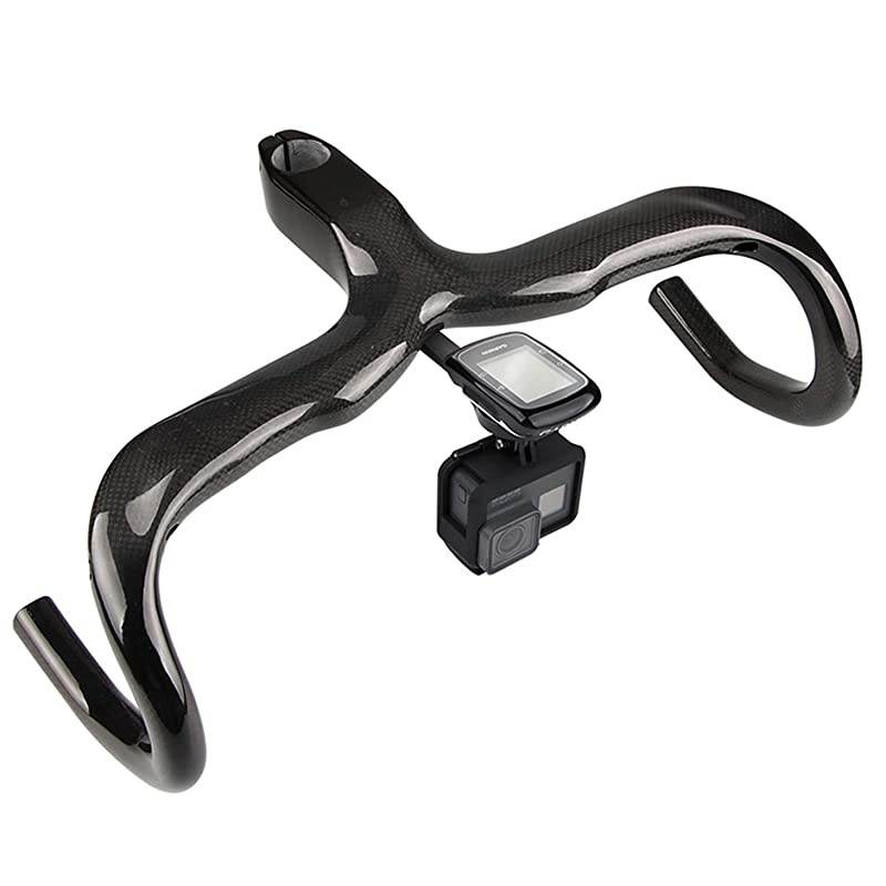Road Bike Out Front Combo Computer Mount,Aluminium Alloy Bicycle Computer Mount for Garmin Edge 130 200 500 510 520 810 820 1000 1030 and Flashlight