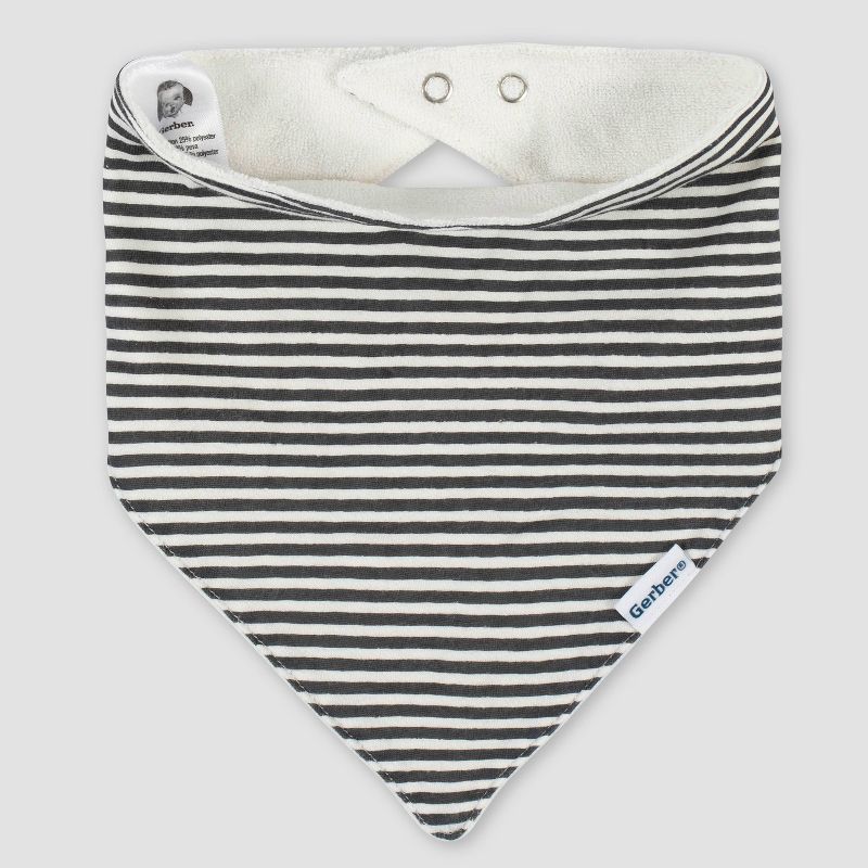 Gerber Baby Boys' 4pk Fox Bandana Bib - Gray
