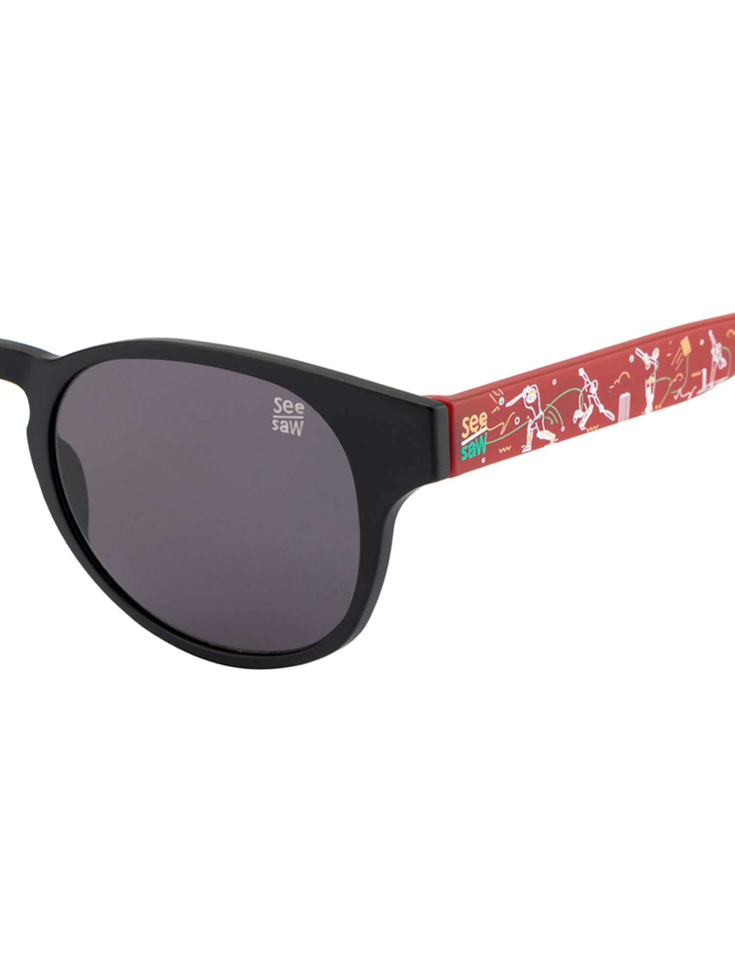 SeeSaw Light Grey Round Unisex Sunglasses