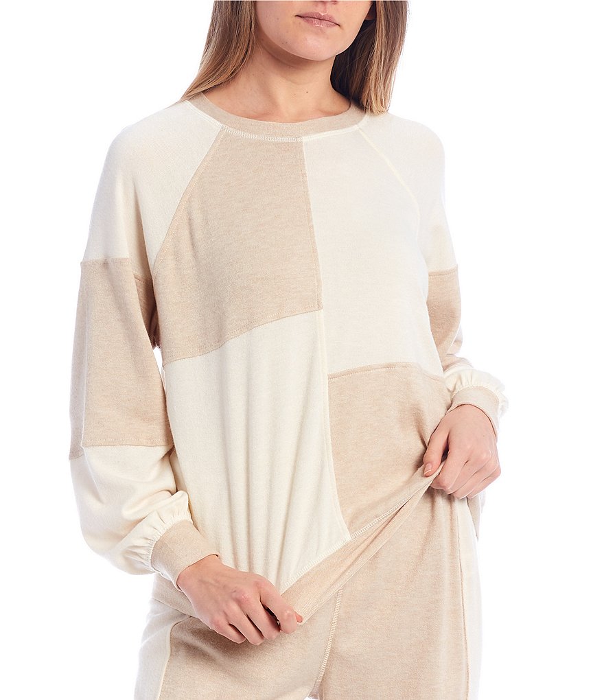 Blu Pepper Coordinating Colorblock Long Sleeve Sweatshirt